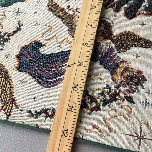 Vintage Christmas Angels Tapestry Table Runner 35" Made USA Christmas - Picture 7 of 11